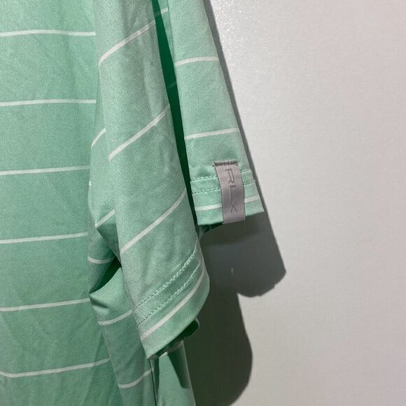 Ralph Lauren RLX Men's Green Stripe Short Sleeve Polo Shirt Size Medium - Picture 10 of 12
